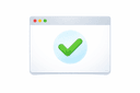 Icon: browser window with checkmark