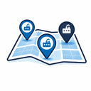 Icon: org chart connecting multiple sites