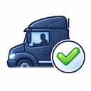 Icon: driver inside truck cab giving thumbs up